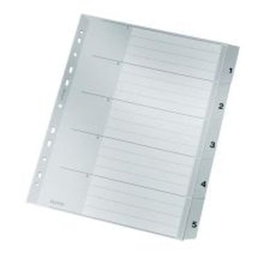 Zahlenregister aus Kunststoff A4 5 Blatt, Tabe 1-5
