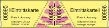 Eintrittskarten - Rollen, Größe: 60 x 30 mm, fortlaufend nummeriert. 1000