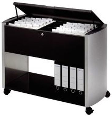 Hängemappen-Fahrwagen Design Line silbermetallic/Mattschwarz