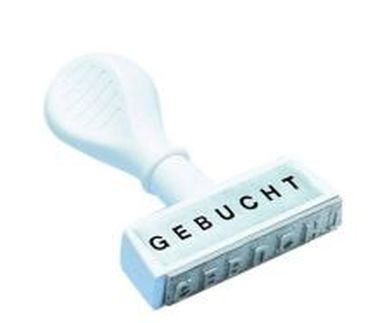 Textstempel Gebucht