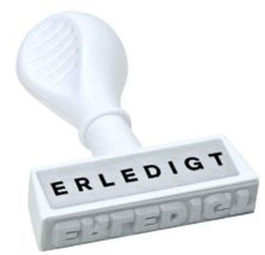 Textstempel Erledigt