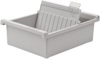 Karteitröge für ca. 800 Karteikarten, inkl. 1 Stützplatte + Sichtreiter A6 quer