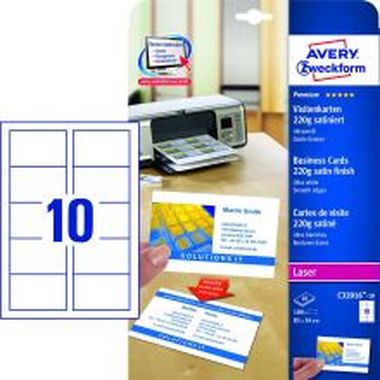 Visitenkarte Quick&Clean Colour Laser Oberflächenstruktur 220g/m²