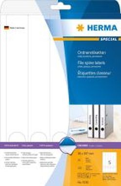 SuperPrint Ordnerrücken-Etiketten lange, schmale Schilder mit Loch (38 x 297 mm) 125 Stück/25 weiß