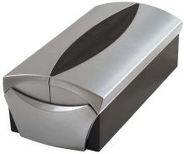 Silber Edition Visitenkartenbox für ca. 500 Geschäfts-/Scheckkarten 120x255x80 m