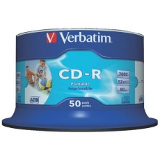 Verbatim CD-R AZO Wide Inkjet Printable - no ID, 50 Pack Spindle