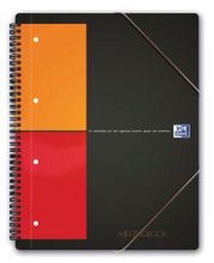 International Meetingbook - 2 in 1 Block und Gummizugmappe, A5+, kariert, 80 Blatt, grau