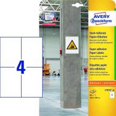 L7876-20 Stark haftende Papier-Etiketten, 105 x 148 mm, weiß