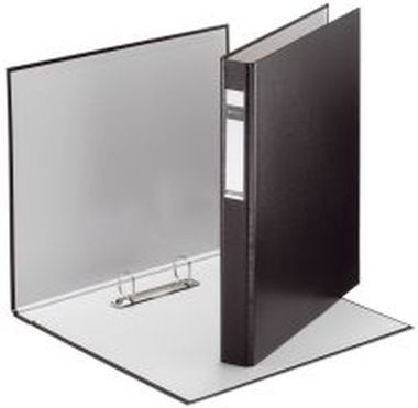 Standard Ringbuch, 2 Ringe für Größe A4, Ring-Ø 25 mm mit Rückenschild schwarz