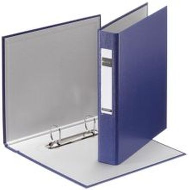 Standard Ringbuch, 2 Ringe für Größe A5, Ring-Ø 25 mm mit Rückenschild blau