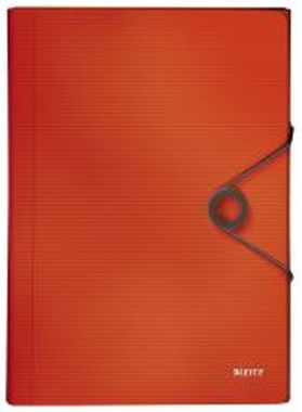 4579 Fächermappe Solid - A4, 6 Fächer, PP, hellrot