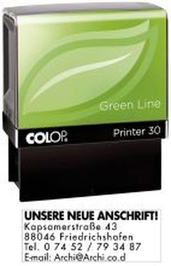 Printer Green Line Printer 30 Green Line max . 5 Zeilen 18 x 47 mm