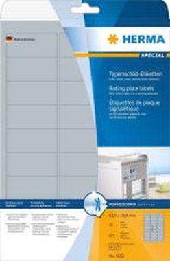 Herma SuperPrint Typenschild-Etiketten 4222 silber, matt