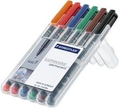 Universalstift Lumocolor®, permanent Box mit 6 Farben