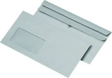 Briefumschläge Recycling DIN lang (220x110 mm) mit Fenster selbstklebend 75g/qm