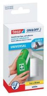 Klettbänder und -punkte zum Aufkleben Klettbänder Größe: 20 mm x 1m weiß