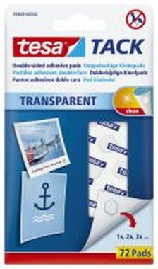 Klebestrips Tack - 72 Pads, ablösbar, transparent