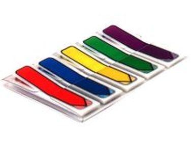 Index Pfeile im Etui-Spender Grundfarben: rot, blau, gelb, grün, lila