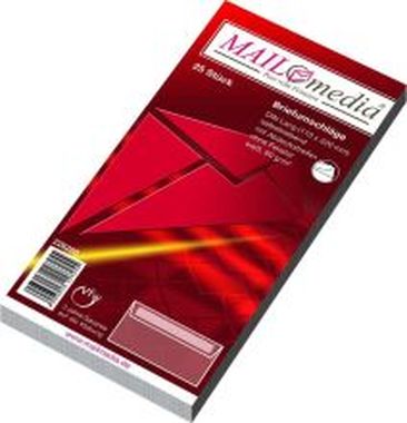 Briefumschläge DIN lang ohne Fenster haftklebend, 25 Stück