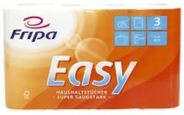Haushaltsrollen Easy - 3-lagig, geprägt, hochweiß, 4 Rollen à 45 Blatt