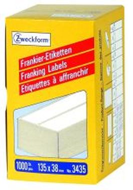 Frankier-Etiketten, weiß, sk, wischfest Doppeletiketten (2 Etiketten je Blatt),