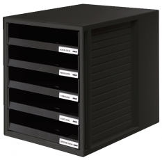 Schubladenboxen Schrank-Set schwarz/schwarz