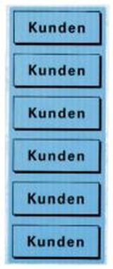 Inhaltsschilder Beutel mit 100 Stück Kunden blau