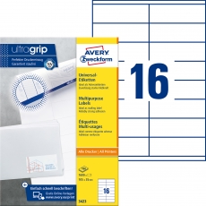 Universal-Etiketten ultragrip - 105 x 35 mm, weiß, 1.600 Etiketten, permanent
