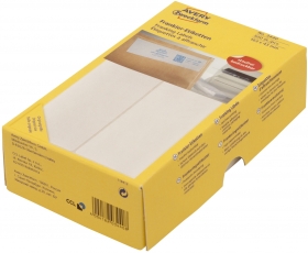 Frankier-Etiketten, weiß, sk, wischfest Doppeletiketten (2 Etiketten je Blatt),