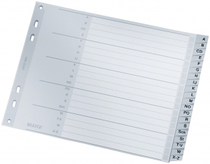 Register A - Z aus Kunststoff A4, 18 cm hoch 20 Blatt