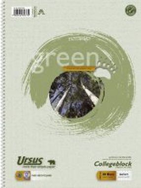 Green Collegeblock Recycling A4 kariert