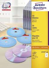 AVERY Zweckform® Inkjet+Laser+Kopier CD/DVD-Etiketten SuperSize L7676-100
