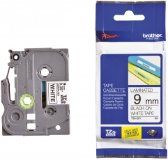 TZ-Schriftbandkassette 9 mm x 8 m, laminiert schwarz auf weiß