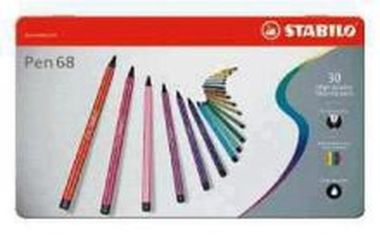 Fasermaler Pen 68  Metalletui mit 30 Farben