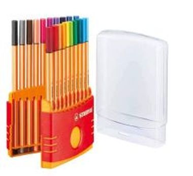 Feinschreiber point 88®  Kunststoff-Klappbox ColorParade mit 20 Farben