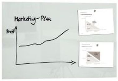 Glas-Magnetboard artverum® - super-weiß, 100 x 65 cm