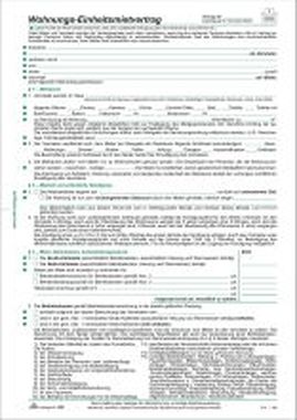 Wohnungs-Einheitsmietvertrag. Packung mit 10 Stück. A4