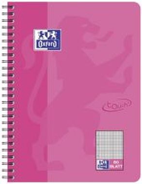 Collegeblock Touch - B5, 80 Blatt, 90 g/qm, kariert, rosa