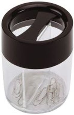 Büroklammernspender schwarz/transparent