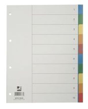 Blanko-Register aus buntem Kunststoff A4 10 Blatt, Tabe 2x 5-farbig