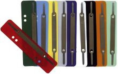 Heftstreifen Kunststoff kurz, Deckleiste aus Metall, 250 Stück, sortiert