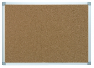 Korkpinntafel - 60 x 45 cm, braun mit Aluminiumrahmen