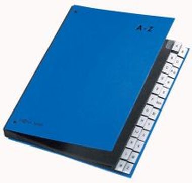 Pultordner Color-Einband Tabe A - Z, 24 Fächer blau