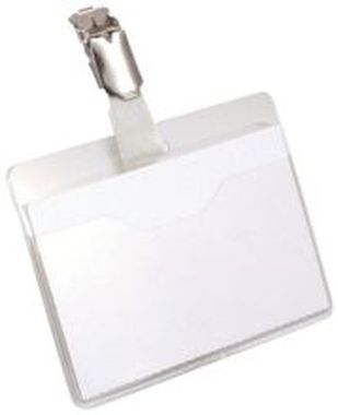 Namensschilder mit Clip für Betriebs-/Besucherausweise 90 x 60 mm transparent