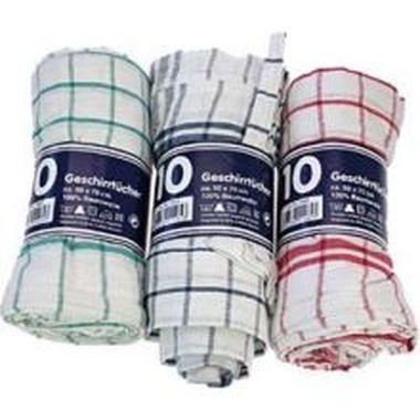 Haushaltshelfer Geschirrtuch farbig sortiert, 100% Baumwolle 50x70 cm 10 Stück
