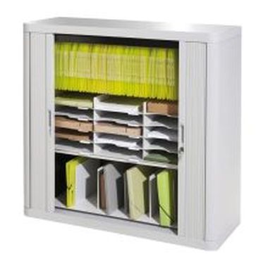 Rollladentürenschrank 1-Meter Schrank, inklusive 2 Fachböden grau