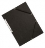 Dreiflügelmappe Karton schwarz   Gummizu
